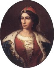 Bohaterska księżna Ilona Zrínyi na portrecie pędzla Károlya Jakobeya z ok. 1880 roku; Źródło: Wikimedia Commons